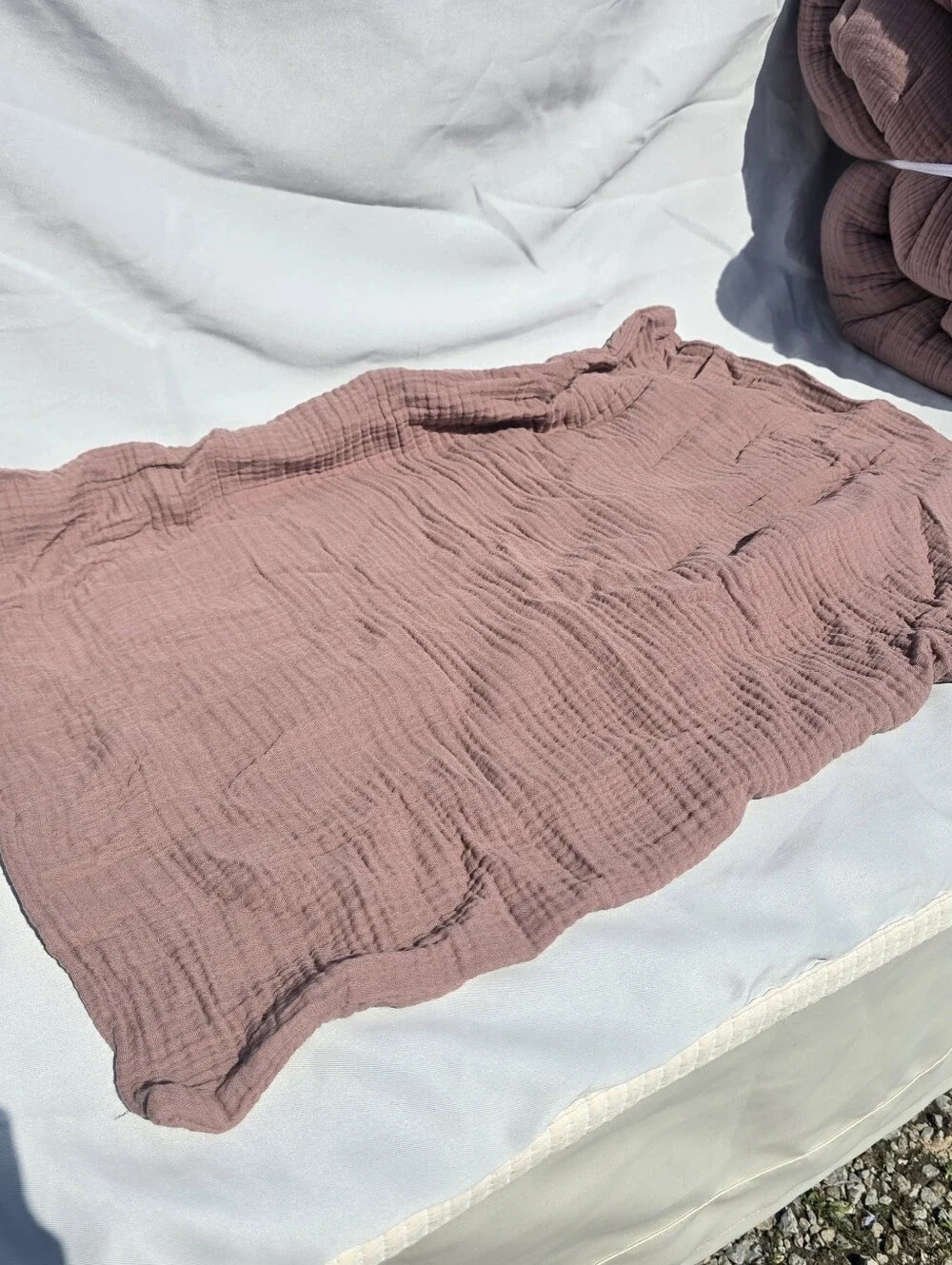 NWT Quince Twin Airy Gauze Dream Quilt Set 1 Sham Fig Organic Cotton